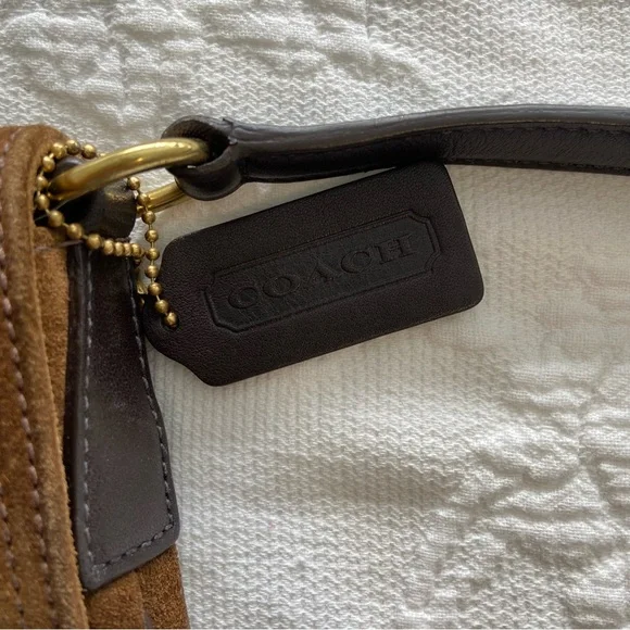 Coach Vintage Brown suede Leather Crossbody Bag